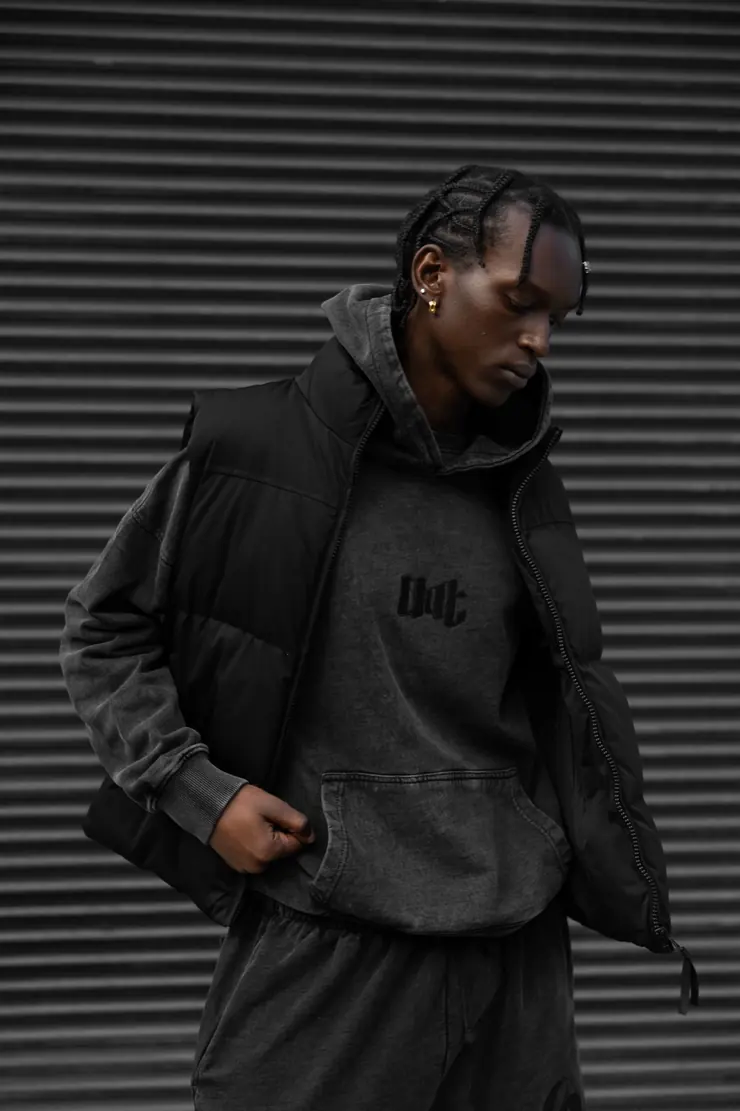 Outlined branded hoodie, a Benjamin's Agency content and ad client