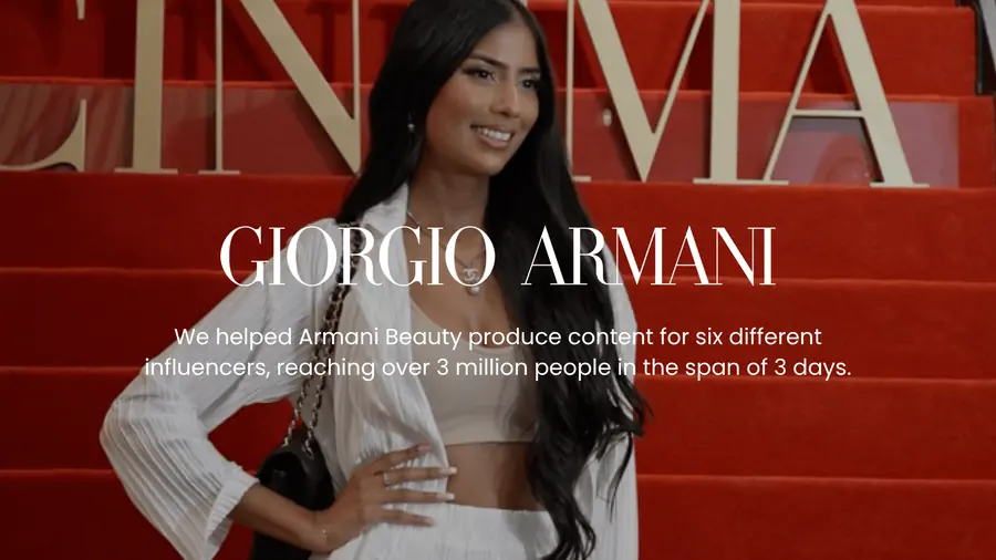 Giorgio Armani &mdash; 3M+ reach in 3 days