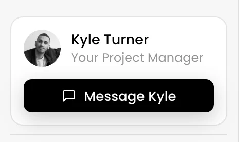 Project manager card with a message button